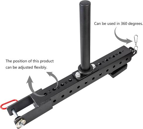 Multi Use Belt Squat Attachment with Lever Arms fits for 2"" X 2"", 2""X 3"" and 3""X 3"" Square Tube Power Cages Home Gym Accessory for Strength Training with 330 lbs Capacity, black in Saudi Arabia