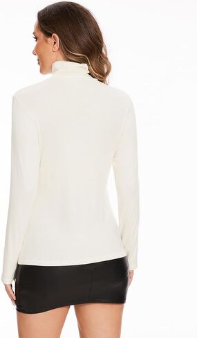 Femdouce 3 Pack Long Sleeve Turtleneck Shirts for Women Active Mock Neck Thermal Shirt Lightweight Turtle Neck Undershirt in Saudi Arabia