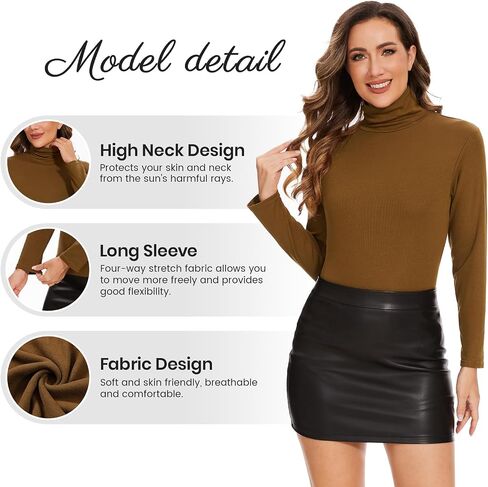 Femdouce 3 Pack Long Sleeve Turtleneck Shirts for Women Active Mock Neck Thermal Shirt Lightweight Turtle Neck Undershirt in Saudi Arabia