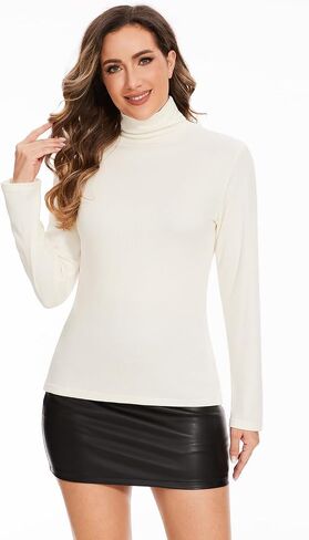 Femdouce 3 Pack Long Sleeve Turtleneck Shirts for Women Active Mock Neck Thermal Shirt Lightweight Turtle Neck Undershirt in Saudi Arabia