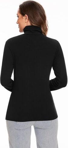 Femdouce 3 Pack Long Sleeve Turtleneck Shirts for Women Active Mock Neck Thermal Shirt Lightweight Turtle Neck Undershirt in Kuwait