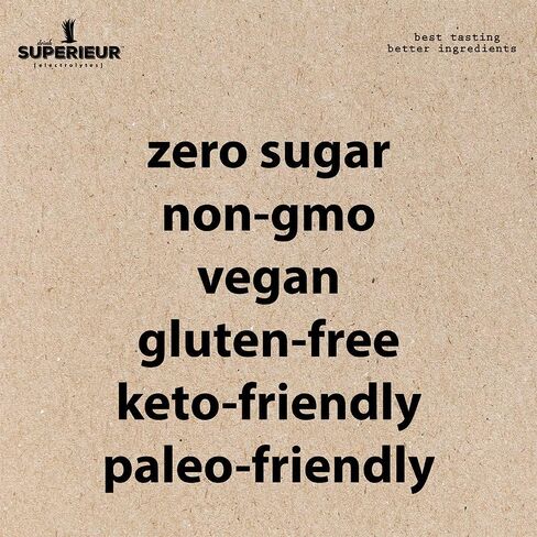 Superieur Electrolyte Powder Packets - Vegan Electrolyte Hydration Powder w/Sea Minerals - Keto Friendly, Non-GMO, Zero Sugar Electrolyte Supplement - Healthy Sports Drink - Citrus (14 Packets) in Saudi Arabia