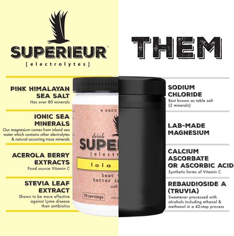 Superieur Electrolyte Powder Packets - Vegan Electrolyte Hydration Powder w/Sea Minerals - Keto Friendly, Non-GMO, Zero Sugar Electrolyte Supplement - Healthy Sports Drink - Citrus (14 Packets) in Saudi Arabia