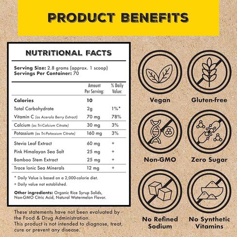 Superieur Electrolyte Powder Packets - Vegan Electrolyte Hydration Powder w/Sea Minerals - Keto Friendly, Non-GMO, Zero Sugar Electrolyte Supplement - Healthy Sports Drink - Citrus (14 Packets) in Saudi Arabia
