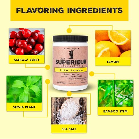 Superieur Electrolyte Powder Packets - Vegan Electrolyte Hydration Powder w/Sea Minerals - Keto Friendly, Non-GMO, Zero Sugar Electrolyte Supplement - Healthy Sports Drink - Citrus (14 Packets) in Saudi Arabia