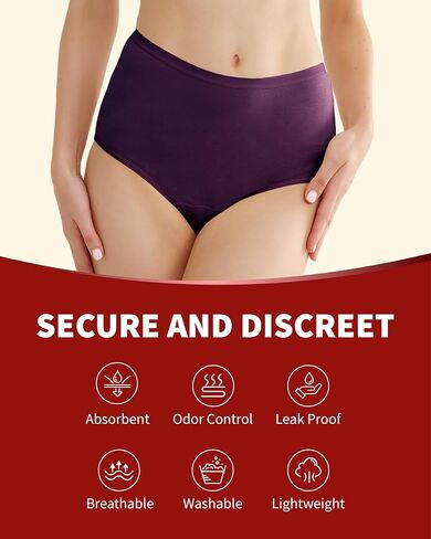 Washable Incontinence Underwear for Women, Absorbent Leak Proof Underwear for Women Bladder Leakage 1 Pack (Light Blue, L) in Saudi Arabia