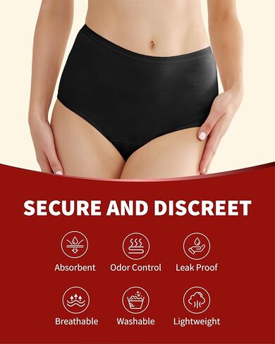 Washable Incontinence Underwear for Women, Absorbent Leak Proof Underwear for Women Bladder Leakage 1 Pack (Light Blue, L) in Saudi Arabia
