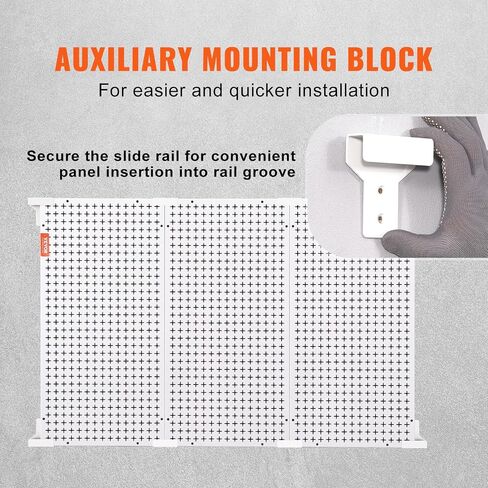 لوحات Pegboard المعدنية VEVOR مقاس 48 بوصة × 32 بوصة منظم حائط Pegboard للمرآب مع لوحين للأرفف، ودعامة تعليق، ورف مفتاح الربط، و5 صناديق تخزين، و4 خطافات مطاطية على شكل حرف U و20 خطافًا مخصصًا in Saudi Arabia