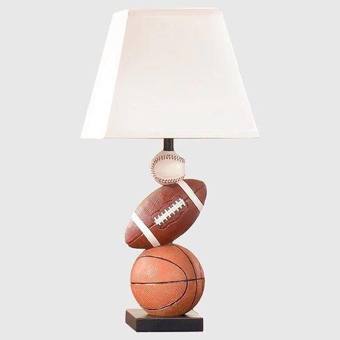 Kids Table Lamp, 14 Inch Football, Basketball & Baseball Design with Cute Lampshade, Sports-Themed lamp Ideal for Children's Bedroom Decor, Bedside Lamp Includes LED Bulb in Saudi Arabia