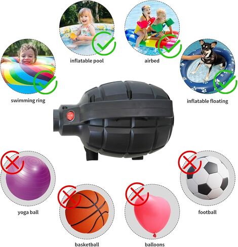 مضخة هواء كهربائية من vapaus مع 4 فوهات لحصيرة الجمباز القابلة للنفخ، مراتب هوائية، لعبة حمام السباحة، حوض عائم، مضخة نفخ سريعة الملء (تيار متردد 110-120 فولت (500 واط)) in Kuwait