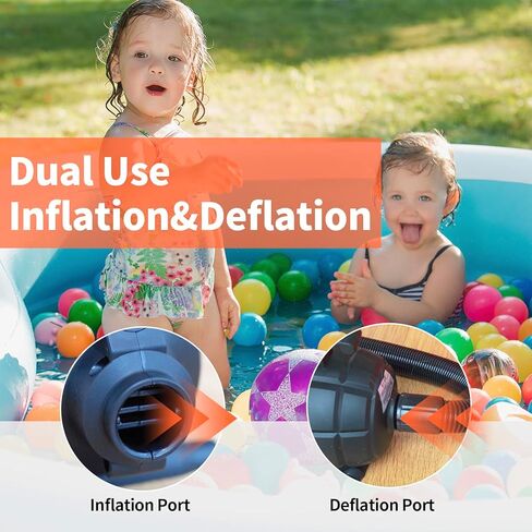 مضخة هواء كهربائية من vapaus مع 4 فوهات لحصيرة الجمباز القابلة للنفخ، مراتب هوائية، لعبة حمام السباحة، حوض عائم، مضخة نفخ سريعة الملء (تيار متردد 110-120 فولت (500 واط)) in Kuwait