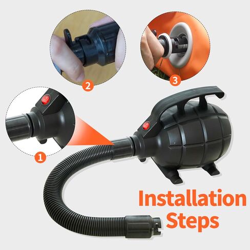 مضخة هواء كهربائية من vapaus مع 4 فوهات لحصيرة الجمباز القابلة للنفخ، مراتب هوائية، لعبة حمام السباحة، حوض عائم، مضخة نفخ سريعة الملء (تيار متردد 110-120 فولت (500 واط)) in Kuwait