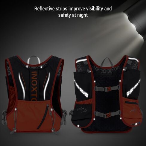 Lixada Hydration Backpack Running Vest, 5L Hydration Pack Lightweight Reflective Water Backpack with 1.5L Water Bladder & 2pcs 450ml Water Bottles for Women & Men Trail Running Marathon Race Hiking in Saudi Arabia