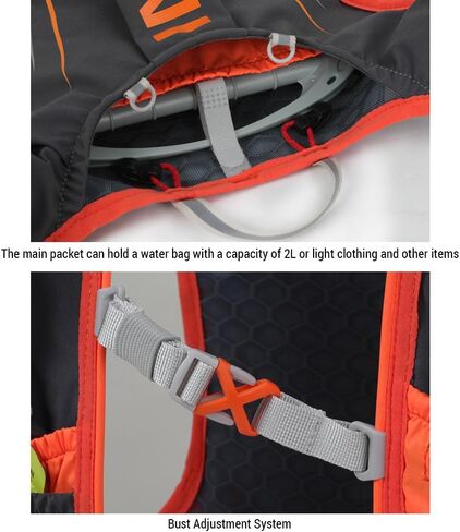 Lixada Hydration Backpack Running Vest, 5L Hydration Pack Lightweight Reflective Water Backpack with 1.5L Water Bladder & 2pcs 450ml Water Bottles for Women & Men Trail Running Marathon Race Hiking in Saudi Arabia