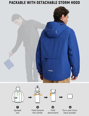 BALEAF Men's Rain Jacket 3 In 1 Winter Ski Waterproof Windbreaker Hooded Reflective Packable with Polar Fleece Jacket in Saudi Arabia