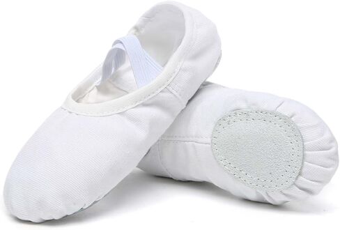 Danzcue Ballet Shoes for Women Soft Canvas/PU Leather Adult Dance Slippers, Ideal Ballet Flats for Women in Kuwait