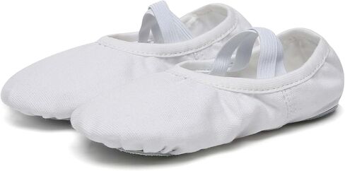 Danzcue Ballet Shoes for Women Soft Canvas/PU Leather Adult Dance Slippers, Ideal Ballet Flats for Women in Kuwait