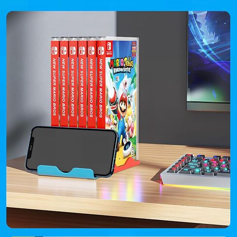 Acrylic switch game case holder，video game storage Organizer Stand Compatible with nintendo switch game holder, Upgraded Switch Game Display Holder Fits up to 12 Games Box ,Two packs can hold 24 games in Kuwait