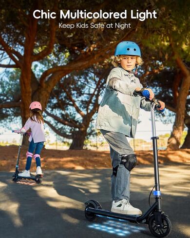 H30Max Kids Electric Scooter, 150W Motor, LED Lights, Bluetooth Music, Dual Brakes, Fast Charging in Saudi Arabia