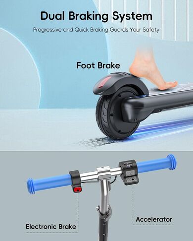 H30Max Kids Electric Scooter, 150W Motor, LED Lights, Bluetooth Music, Dual Brakes, Fast Charging in Saudi Arabia