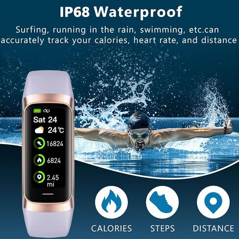Fitness Tracker, 1.10'' AMOLED Touch Color Screen Men's and Women's Smartwatch, 24/7 Blood Oxygen Heart Rate Sleep Monitor, IP68 Waterproof Smartwatch, Step Calorie Counter, Pedometer in Saudi Arabia