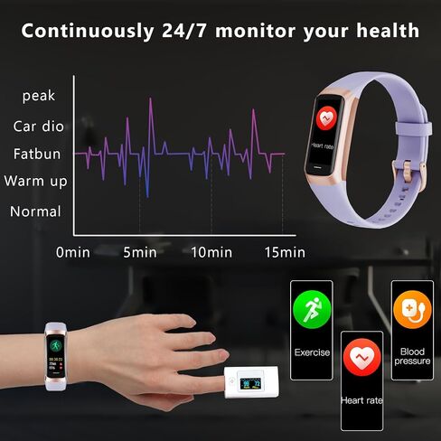 Fitness Tracker, 1.10'' AMOLED Touch Color Screen Men's and Women's Smartwatch, 24/7 Blood Oxygen Heart Rate Sleep Monitor, IP68 Waterproof Smartwatch, Step Calorie Counter, Pedometer in Saudi Arabia