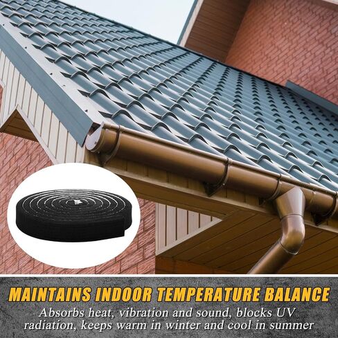 2 Pcs 2"w x 15'l (30'l Total) Metal Roofing Universal Vented Ridge Material Panel Felt Closure Strips Roofing Panels Felt Tape Self Adhesive Insulation Weather Windproof Waterproof Seal in Saudi Arabia