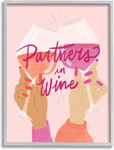 Stupell Industries Wine Partners Text Glam Sassy Friends Calligraphy، تصميم EmmaKisstina in Saudi Arabia