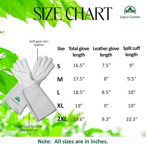 Thorn Resistant Leather Gardening Gloves for Men & Women – Long Gauntlet Rose Pruning Gloves with Forearm Protection for Pruning and Yard Work (2XL) in Kuwait