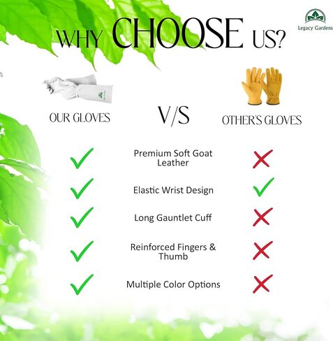 Thorn Resistant Leather Gardening Gloves for Men & Women – Long Gauntlet Rose Pruning Gloves with Forearm Protection for Pruning and Yard Work (2XL) in Kuwait