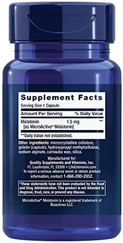 Life Extension Melatonin IR/XR، 1.5 مجم، تركيبة فورية وممتدة لدعم النوم الأمثل، إيقاعات يومية صحية، دفاع خلوي، خالي من الغلوتين، غير معدل وراثيًا، 2 × 60 كبسولة in Saudi Arabia