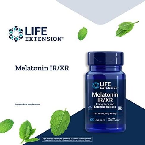 Life Extension Melatonin IR/XR، 1.5 مجم، تركيبة فورية وممتدة لدعم النوم الأمثل، إيقاعات يومية صحية، دفاع خلوي، خالي من الغلوتين، غير معدل وراثيًا، 2 × 60 كبسولة in Saudi Arabia