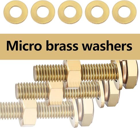 eMagTech 50PCS M1.0 Miniature Brass Washers, Flat Copper Sealing Washers Copper Brass Flat Gaskets Fixing Rings Hardware Fittings in Saudi Arabia