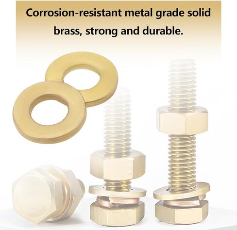 eMagTech 50PCS M1.0 Miniature Brass Washers, Flat Copper Sealing Washers Copper Brass Flat Gaskets Fixing Rings Hardware Fittings in Saudi Arabia