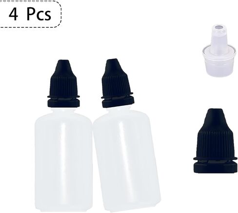 Plastic Dropper Bottles, 50ml/1.7 oz Empty Squeezable Dropper Bottle with Black Cap, Pack of 4 in Saudi Arabia