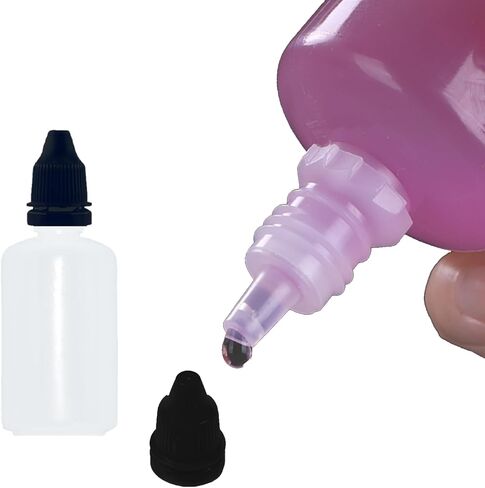 Plastic Dropper Bottles, 50ml/1.7 oz Empty Squeezable Dropper Bottle with Black Cap, Pack of 4 in Saudi Arabia
