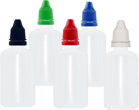 Plastic Dropper Bottles, 50ml/1.7 oz Empty Squeezable Dropper Bottle with Black Cap, Pack of 4 in Saudi Arabia