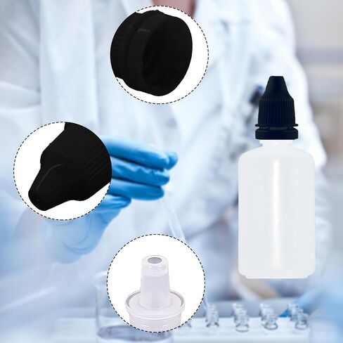 Plastic Dropper Bottles, 50ml/1.7 oz Empty Squeezable Dropper Bottle with Black Cap, Pack of 4 in Saudi Arabia