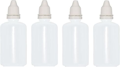 Plastic Dropper Bottles, 50ml/1.7 oz Empty Squeezable Dropper Bottle with Black Cap, Pack of 4 in Saudi Arabia