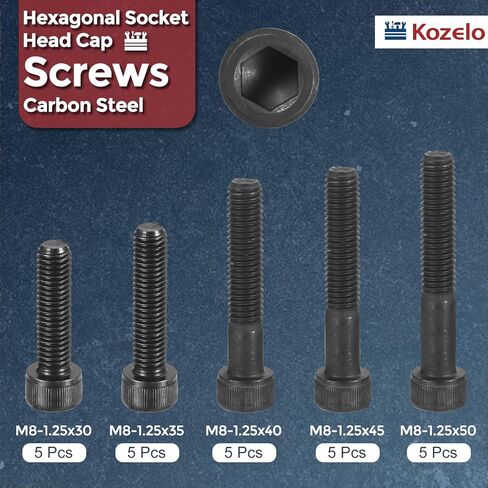 50pcs M4 Socket Head Cap Screws Bolts Nuts Assortment Kit - [M4x30/35/40/45/50mm] Alloy Steel Fully Threaded Black Oxide 12.9 Internal Hex Screw for 3D Printer Use in Kuwait