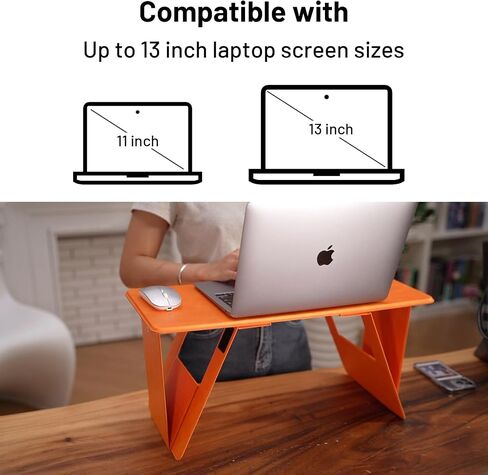 Foldable Laptop Desk Bed Desk, Pi Lap Desk Folding Desk Portable Desk Lightweight Mini Table for Study, Travel Desk, Folds in Half with Inner Storage Space (Grey, Max) in Saudi Arabia