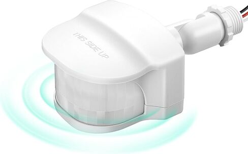 EDISHINE 240 Degree Motion Sensor, Automatic Dusk to Dawn, 120V AC Motion PIR Sensor, Adjustable Delay Time & Detection Range, Replacement Motion Security Floodlight Sensor, Black, UL Listed in Kuwait