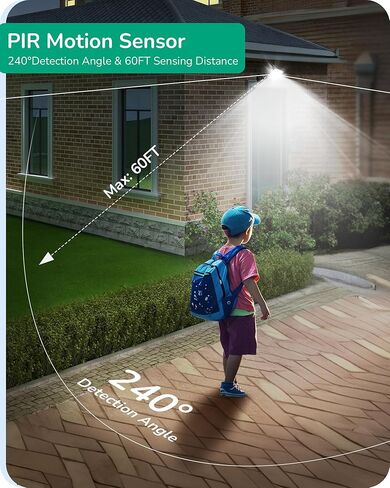 EDISHINE 240 Degree Motion Sensor, Automatic Dusk to Dawn, 120V AC Motion PIR Sensor, Adjustable Delay Time & Detection Range, Replacement Motion Security Floodlight Sensor, Black, UL Listed in Kuwait