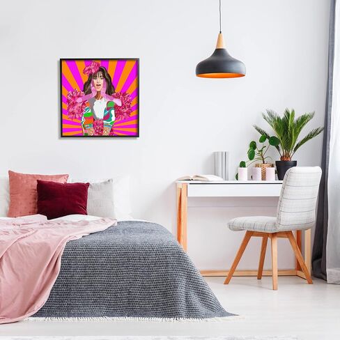 Stupell Industries Bold Pink Orange Stripes Camilla Fashion Outfit, Design by Lynnda Rakos, 17 x 17 in Saudi Arabia