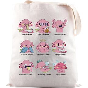 JNIAP Axolotl Theme Gift Axolotl Everyday Activity Tote Bag Animal Axolotl Gifts