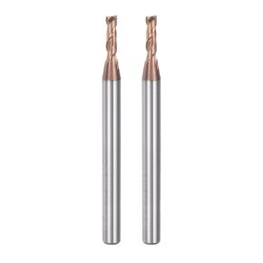 uxcell 2pcs 2.5mm Dia 4mm Shank Square Nose End Mill 2 Flutes HRC55 Carbide AlTiN Coated CNC Router Bits Cutter Tools for End Milling CNC Machining