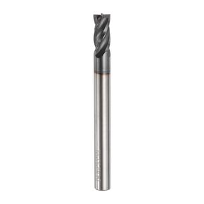 HARFINGTON Carbide Square Nose End Mill Bit 3/16" Cut Dia 4 Flutes TiAlN Coated Milling Cutter for Hardened Steel Metal (3/16" Shank 3/8" Cut Length 2" Long 30 Degree Helix)