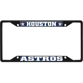 Fan Mats 31306: Houston Astros Metal License Plate Frame Black Finish