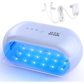 LET'S RESIN UV Light Advanced، إعداد وقت أطول على الوجهين (2 م، 3 م، 5 م) مصباح الأشعة فوق البنفسجية مع محول رأس مزدوج، حجم كبير 36 خرزة LED ضوء الأشعة فوق البنفسجية لعلاج الراتنج، قوالب الراتنج، ديكور حرفي DIY (أرجواني)