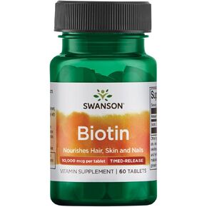 Swanson Biotin - Timed-Release 10,000 mcg 60 Tabs 2 Pack